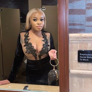 Black custom party dress